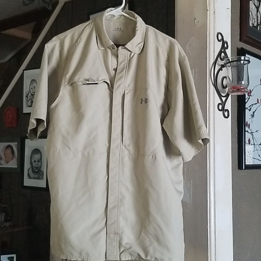 Lightweight button down beige under Armour shirt